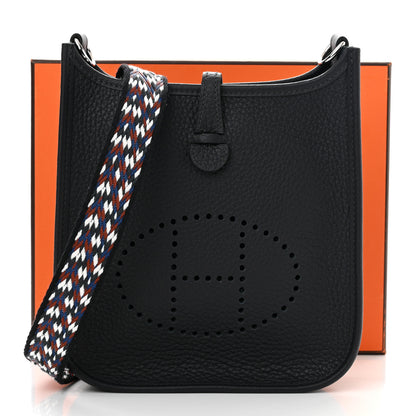 Hermes Taurillon Maurice Zigzag Evelyne TPM Black Bleu Zellige Indigo 11 of 11