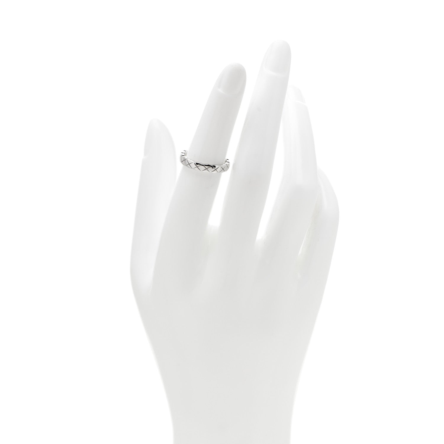 Chanel 18K White Gold Mini Coco Crush Ring 50 5.25 2 of 6