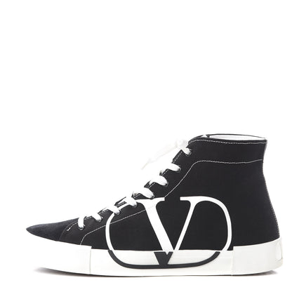 Valentino Garavani Canvas Suede Mens VLTN Tricks High Top Sneakers 45 Black 1 of 7