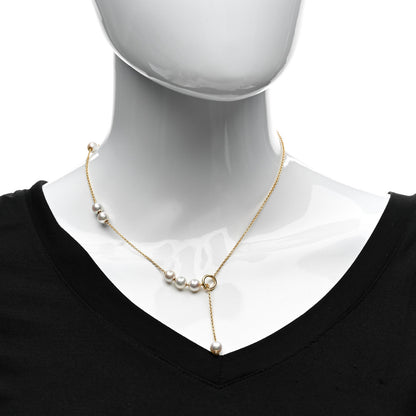 Mikimoto 18K Yellow Gold Akoya Pearl 7-7.5mm Pearls in Motion Lariat Necklace 2 of 5