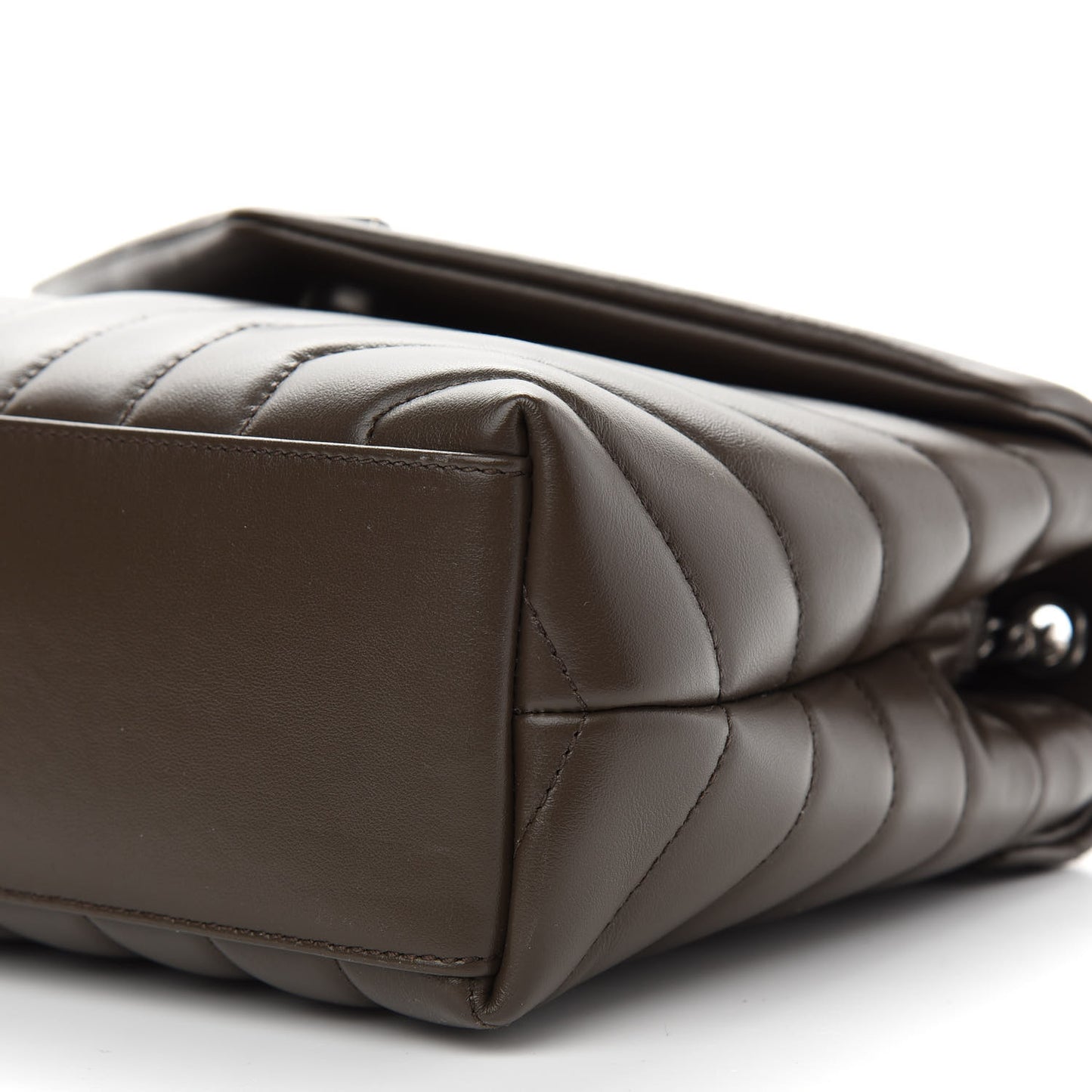 Calfskin Y Quilted Monogram Small Loulou Chain Satchel Faggio
