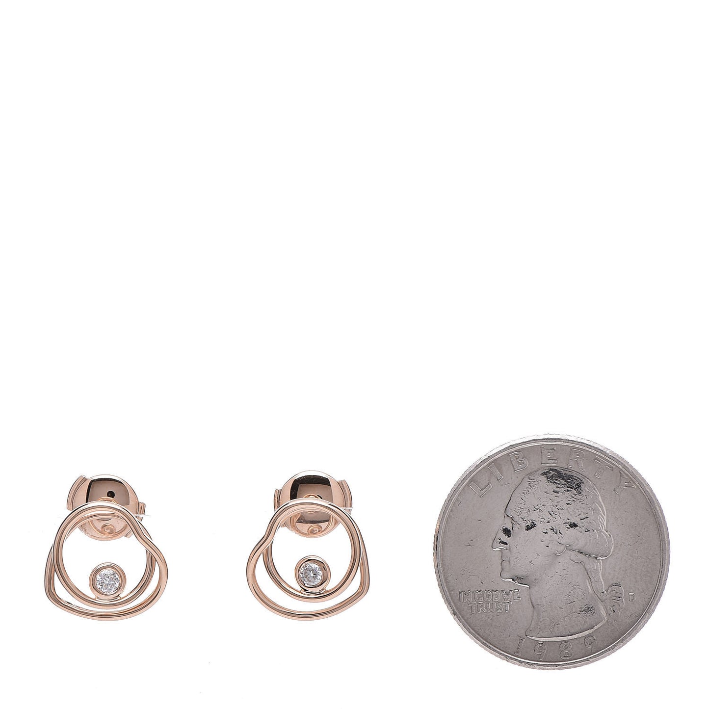 18K Rose Gold Diamond TPM Vertige Coeur Earrings