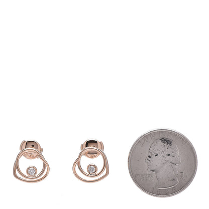 Hermes 18K Rose Gold Diamond TPM Vertige Coeur Earrings 2 of 5