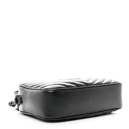 Saint Laurent Calfskin Matelasse Monogram Monochrome Lou Camera Bag Black 4 of 9