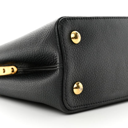 Louis Vuitton Taurillon Flower Capucines PM Black Blue 10 of 16