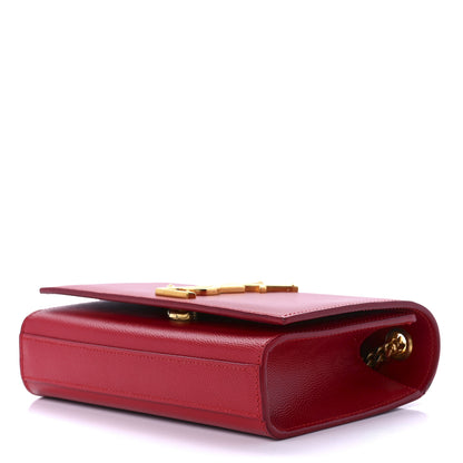 Saint Laurent Grain De Poudre Small Monogram Kate Satchel Red 10 of 12
