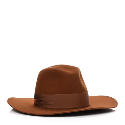 Hermes Rabbit Felt Laquered Gold Faubourg Pop H Hat 59 Marron Chutney 2 of 4