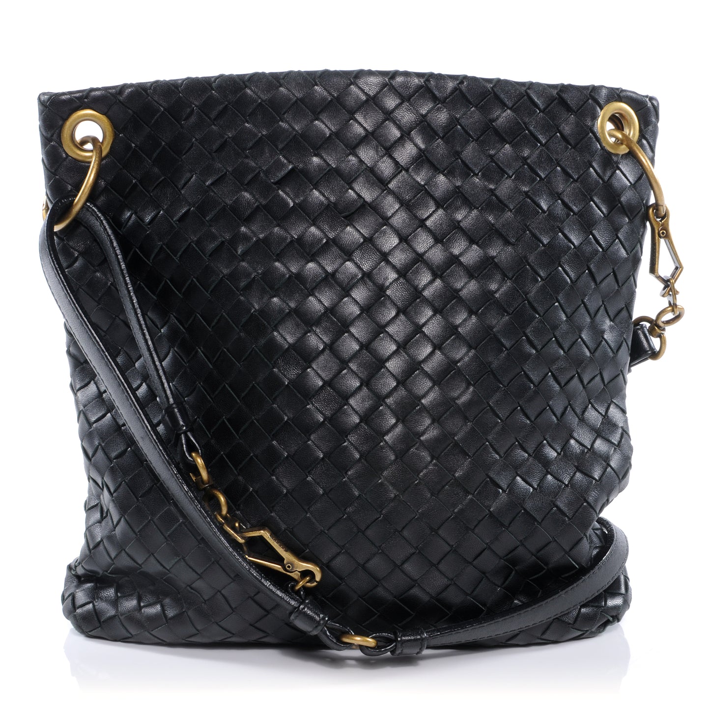 Nappa Intrecciato Crossbody Bag Nero Black