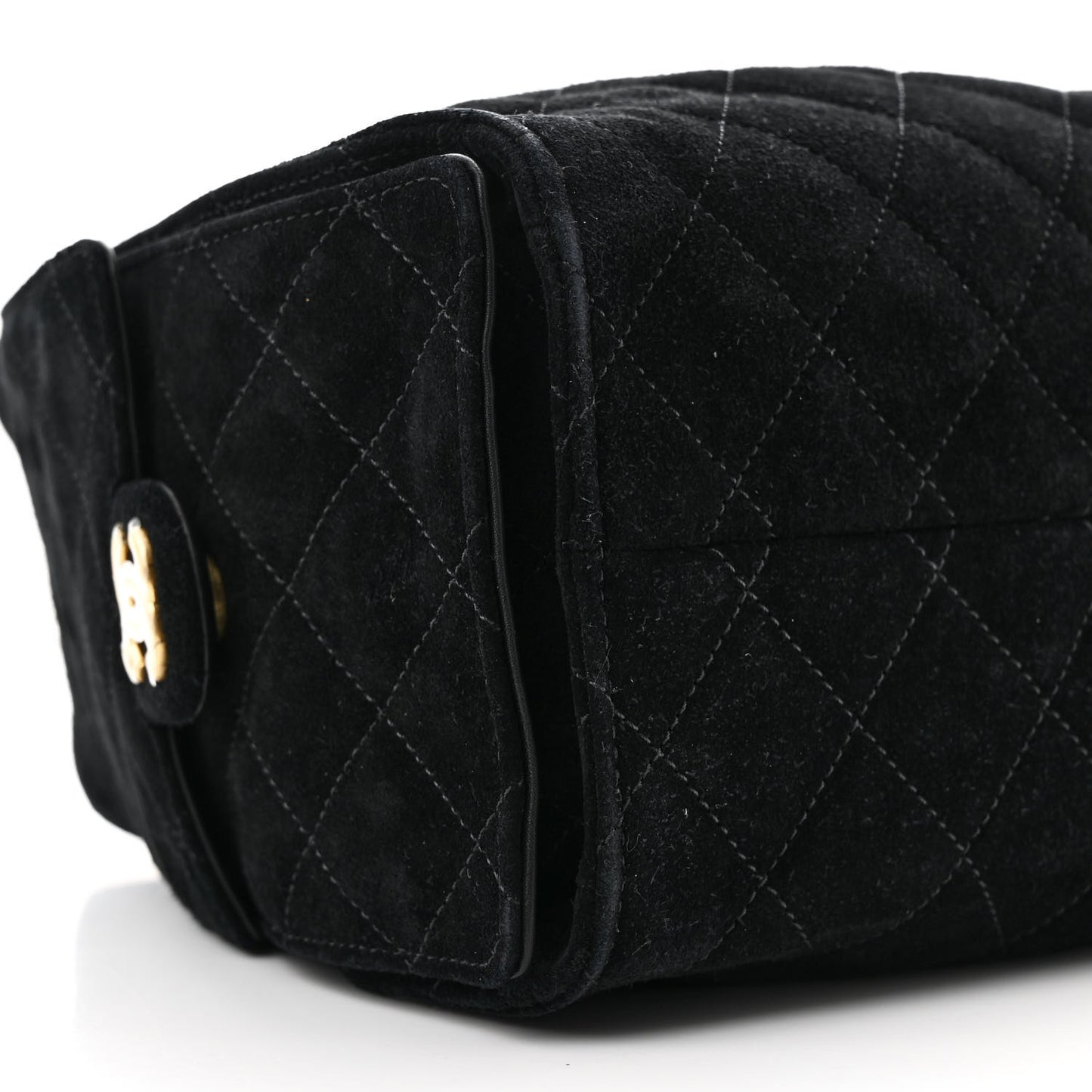 Suede Quilted Small Chanel 25 Handbag Black