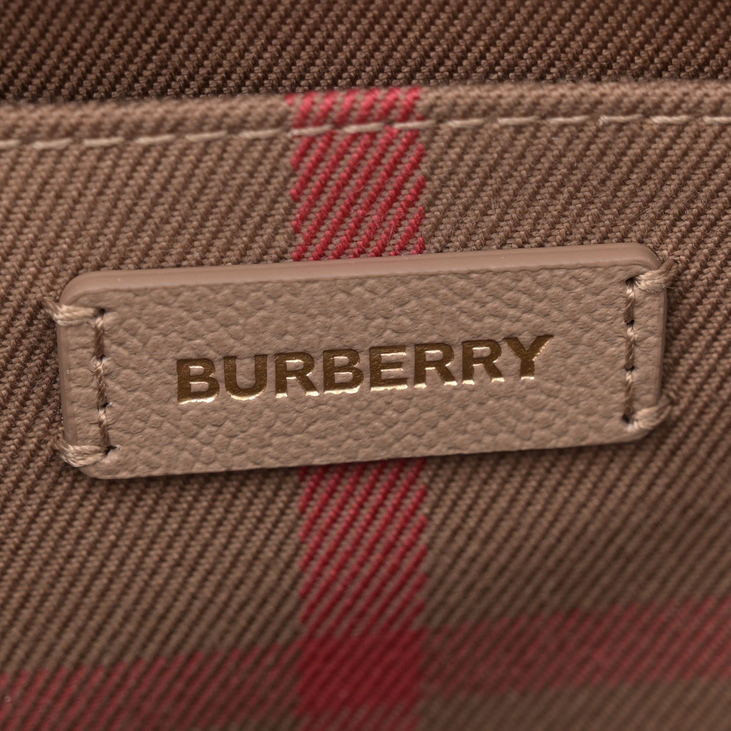 Burberry Calfskin Mega Check Small Banwell Tote Chestnut Beige 6 of 10