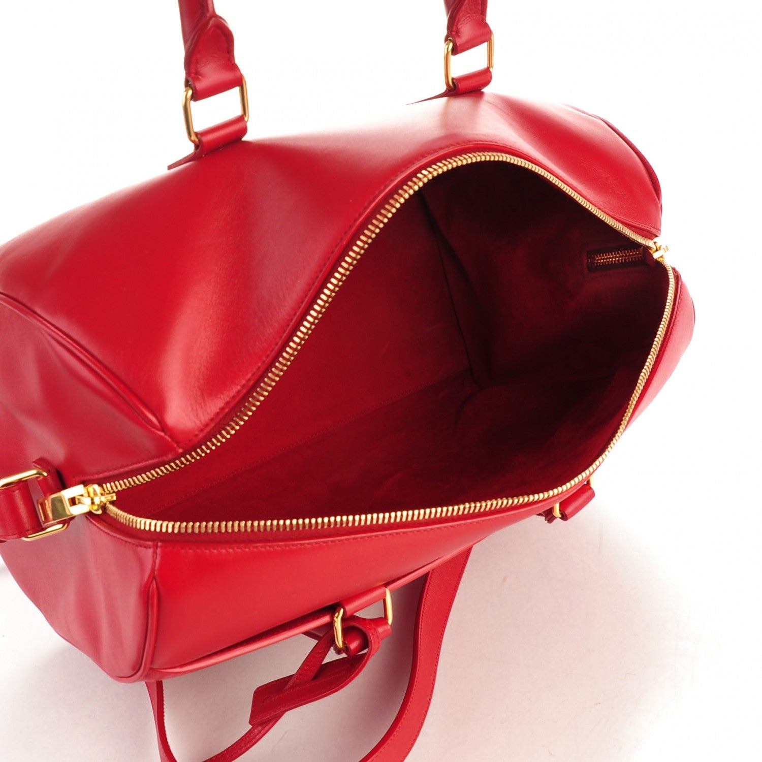 Saint Laurent Calfskin Classic Duffle 6 Red 5 of 7