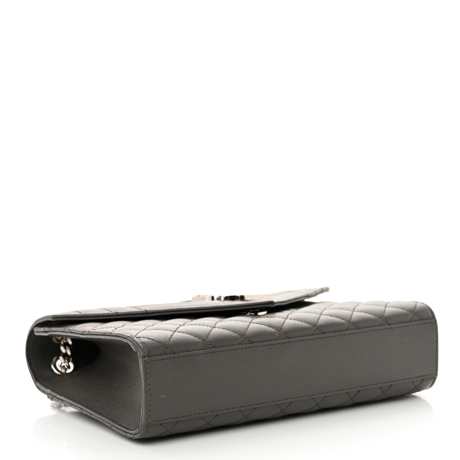 Saint Laurent Grain De Poudre Textured Mixed Matelasse Medium Triquilt Monogram Satchel Earth 4 of 11