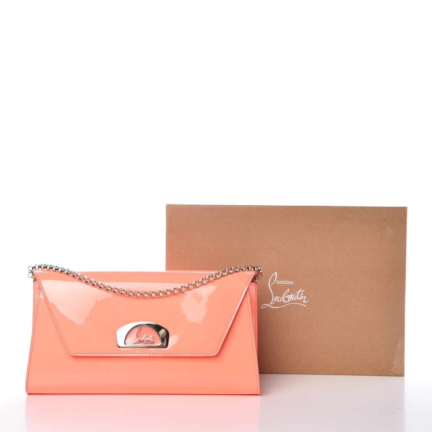 Christian Louboutin Patent Vero Dodat Clutch Flamingo 5 of 7