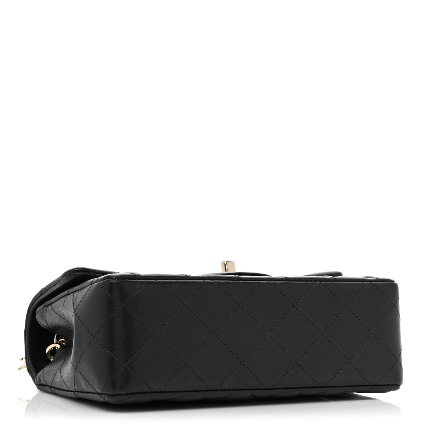 Lambskin Quilted Mini Coco Charms Rectangular Flap Black