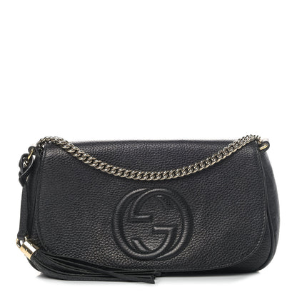 Gucci Pebbled Calfskin Medium Soho Flap Crossbody Black 1 of 10