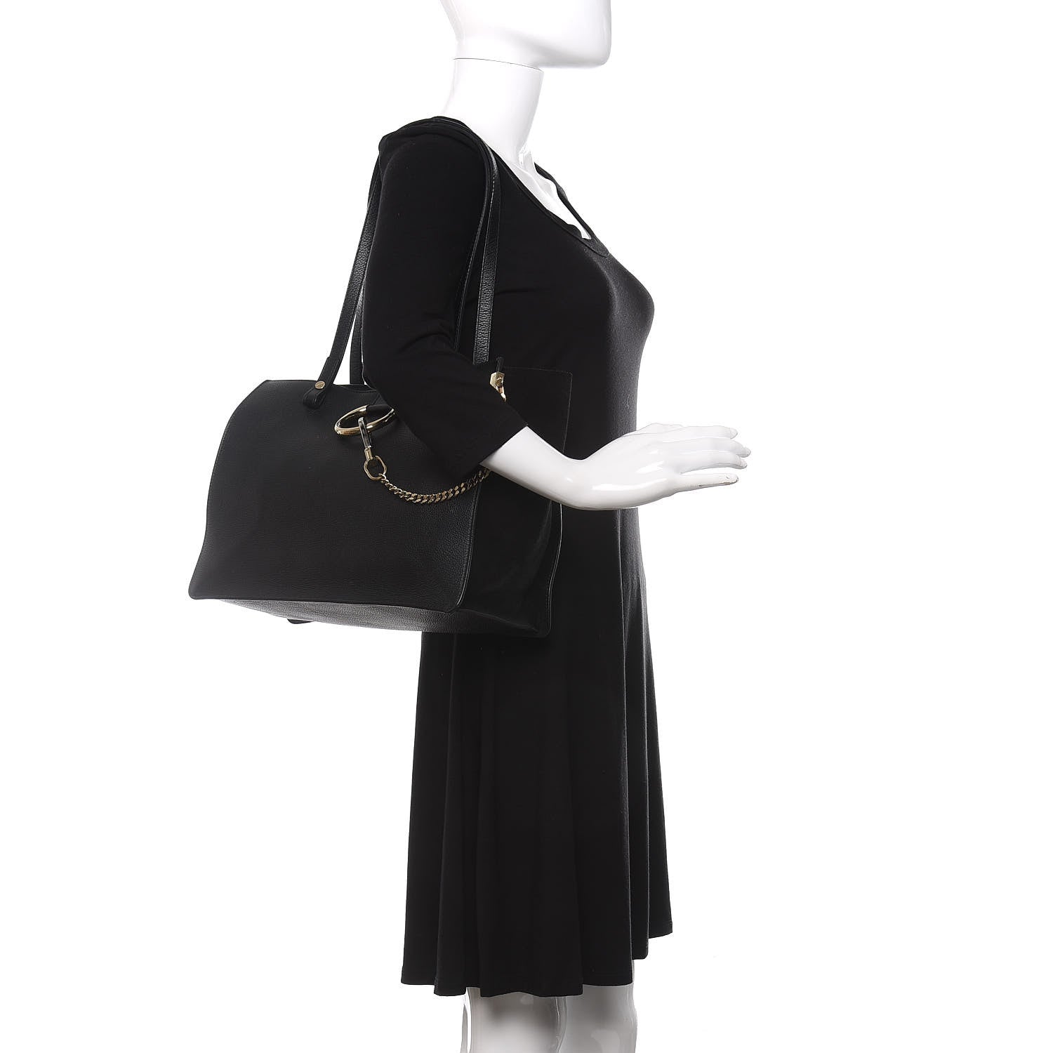 Chloe Grained Calfskin Suede Small Faye Tote Black 2 of 10