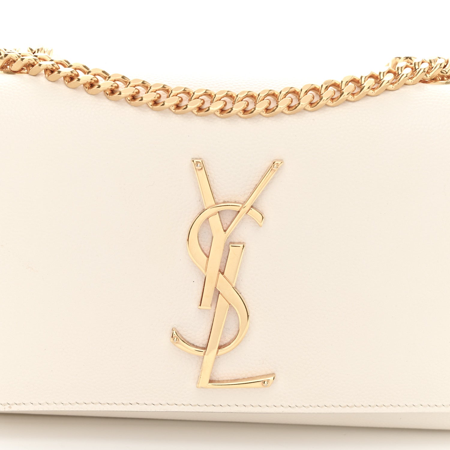 Saint Laurent Grain De Poudre Small Monogram Kate Satchel Crema Soft 7 of 11
