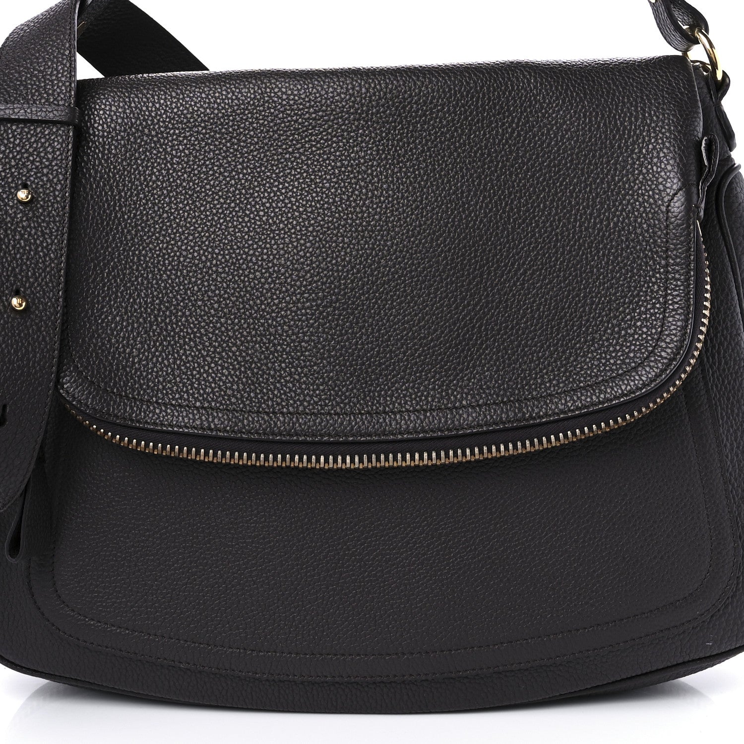 Tom Ford Pebbled Calfskin Large Jennifer Dark Brown 6 of 7