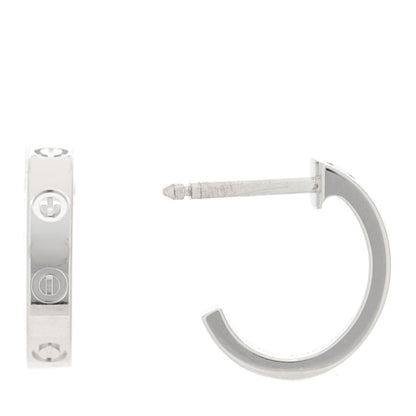 Cartier 18K White Gold Small LOVE Hoop Earrings 1 of 6