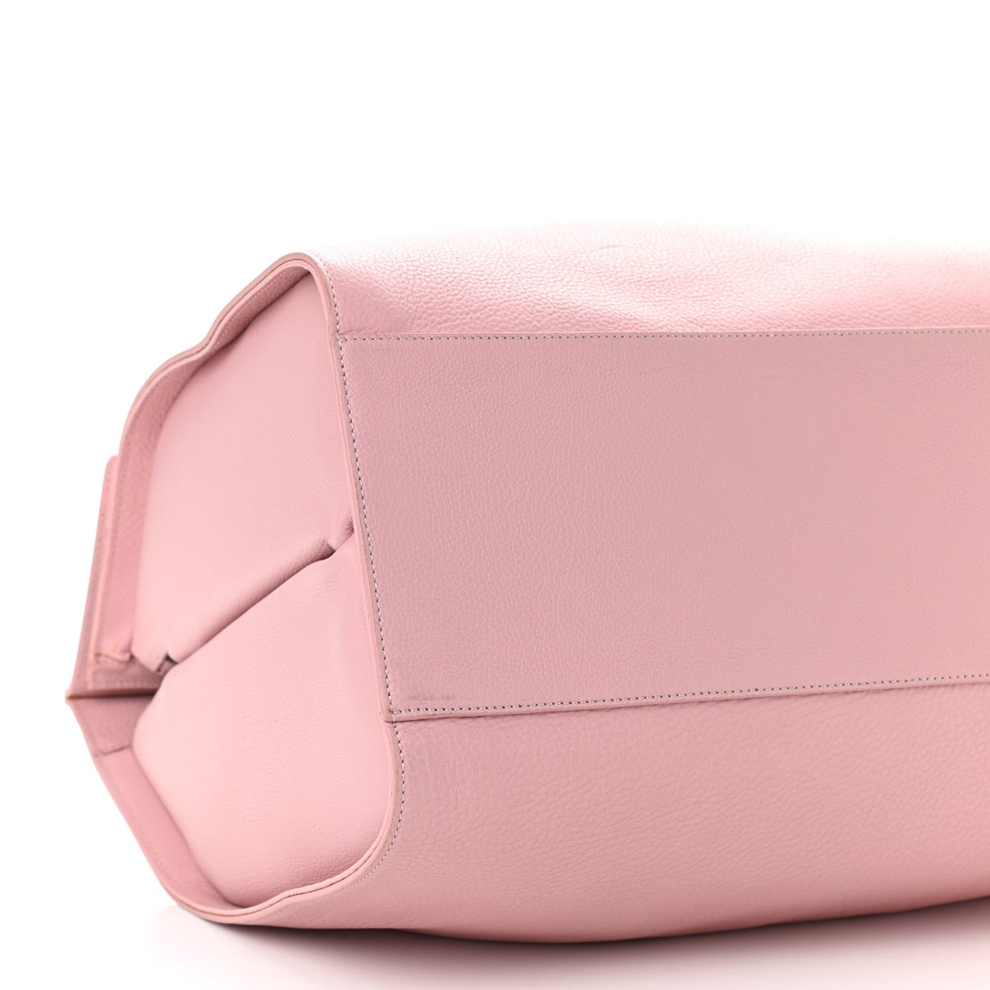 Grained Calfskin L Tube Round Tote Rose