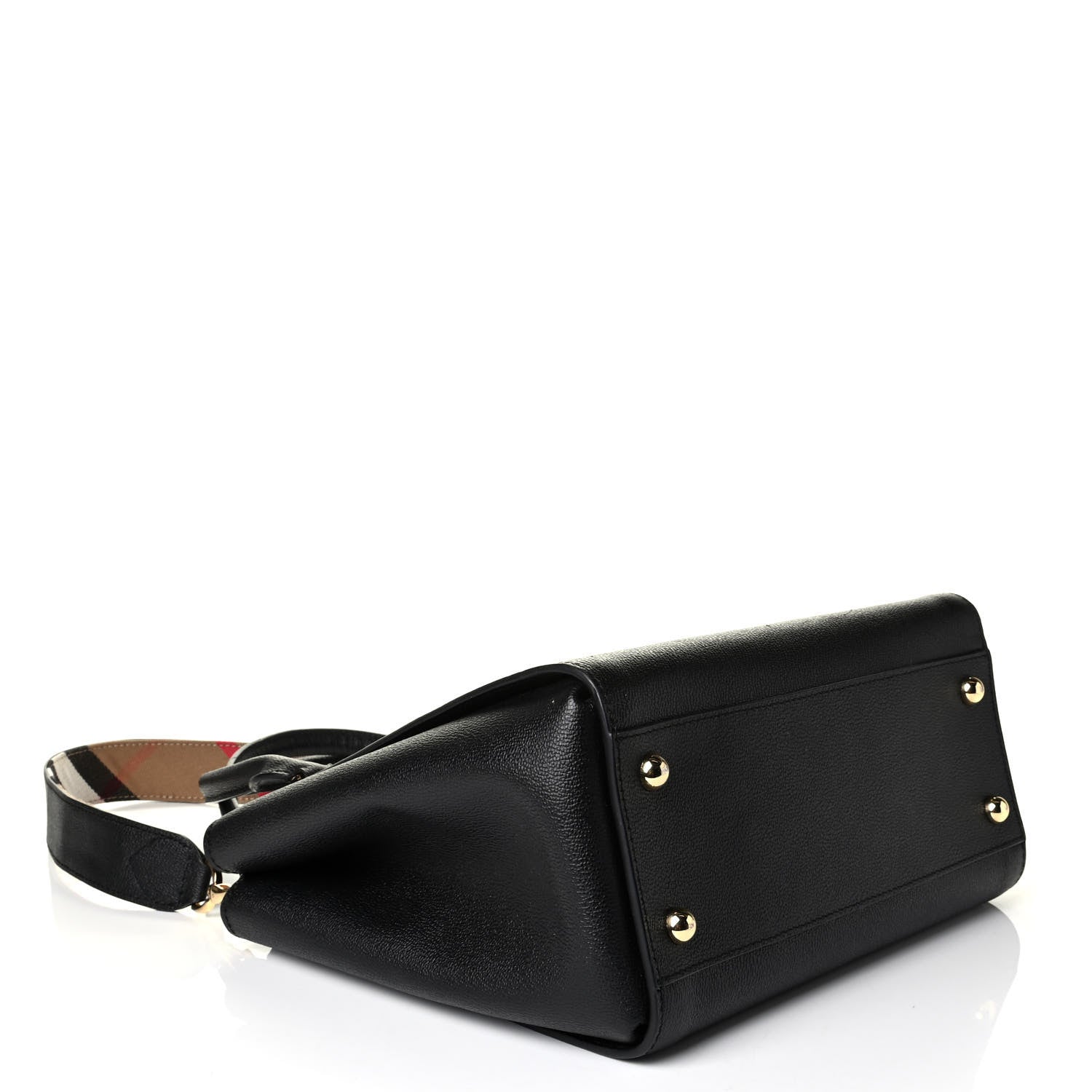 Burberry Soft Grain Calfskin Medium Buckle Tote Black 3 of 8