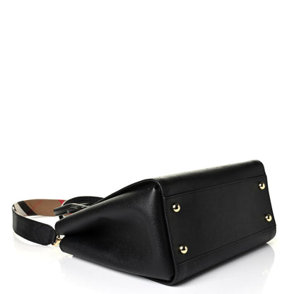 Burberry Soft Grain Calfskin Medium Buckle Tote Black 3 of 8
