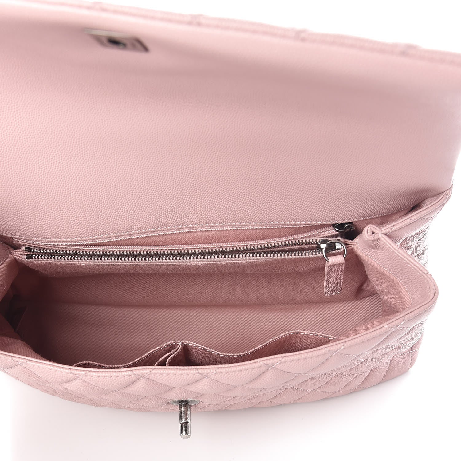 Chanel Caviar Quilted Medium Coco Handle Flap Light Pink 5 of 10