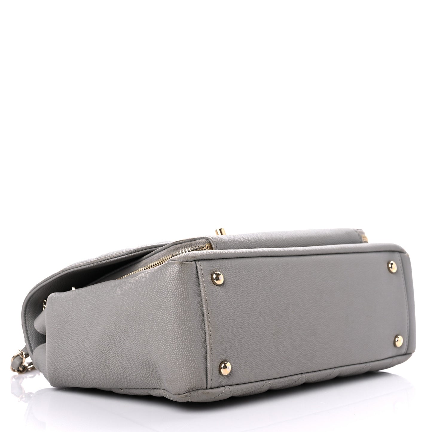 Caviar Quilted Large Business Affinity Flap Grey