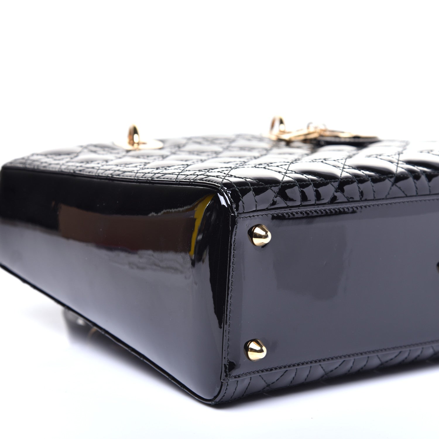 Christian Dior Patent Cannage Large Lady Dior Black 7 of 8