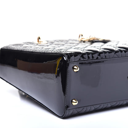 Christian Dior Patent Cannage Large Lady Dior Black 7 of 8