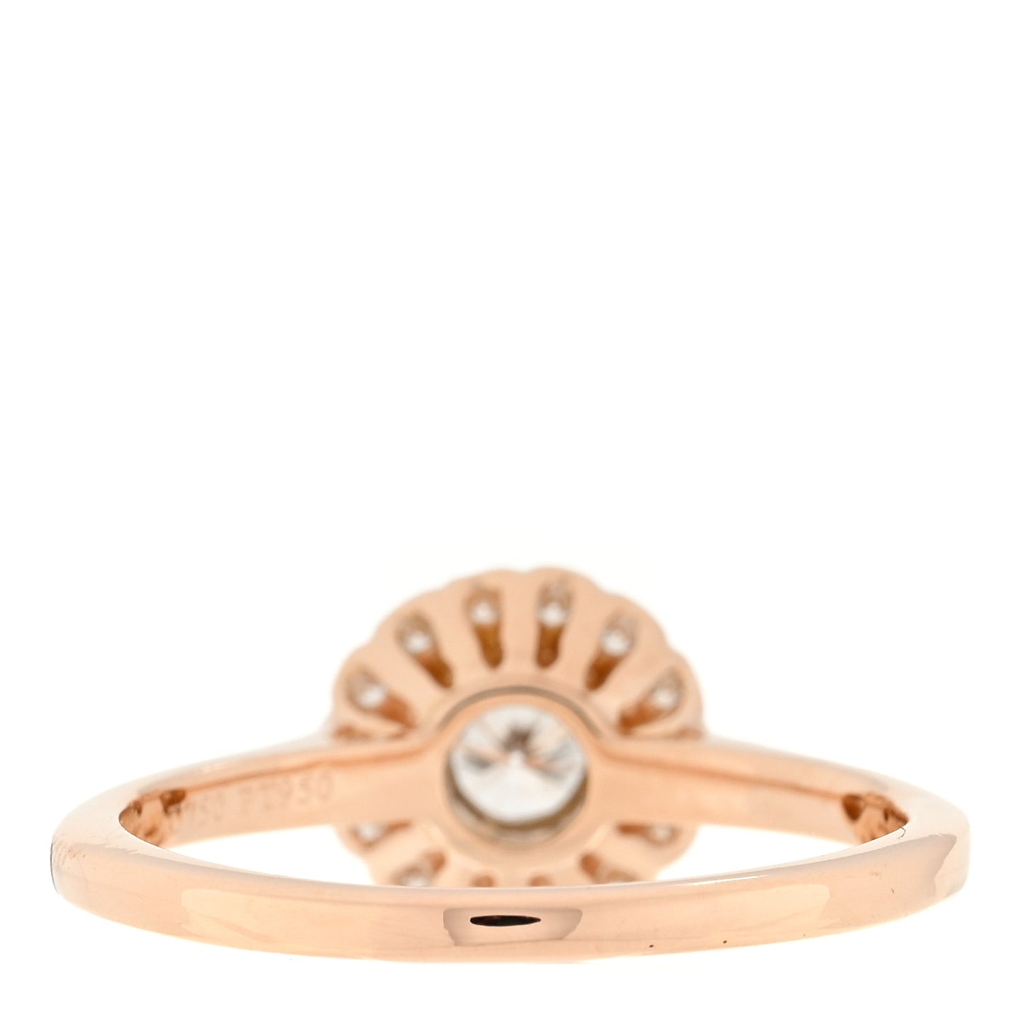 18K Rose Gold Platinum Diamond Round Enchant Flower Ring 51 5.75