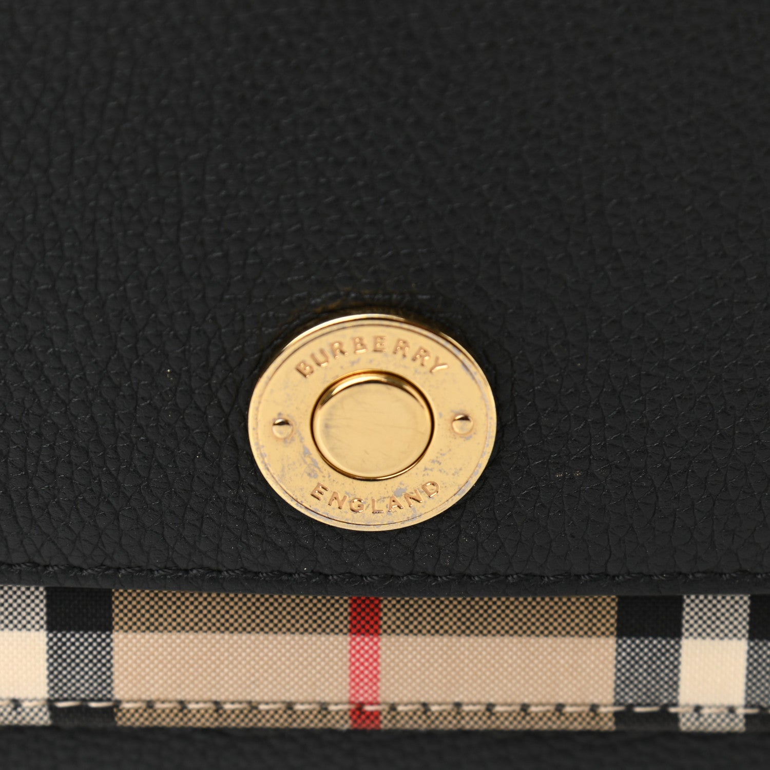 Burberry Grainy Calfskin Vintage Check Note Crossbody Bag Black 13 of 13