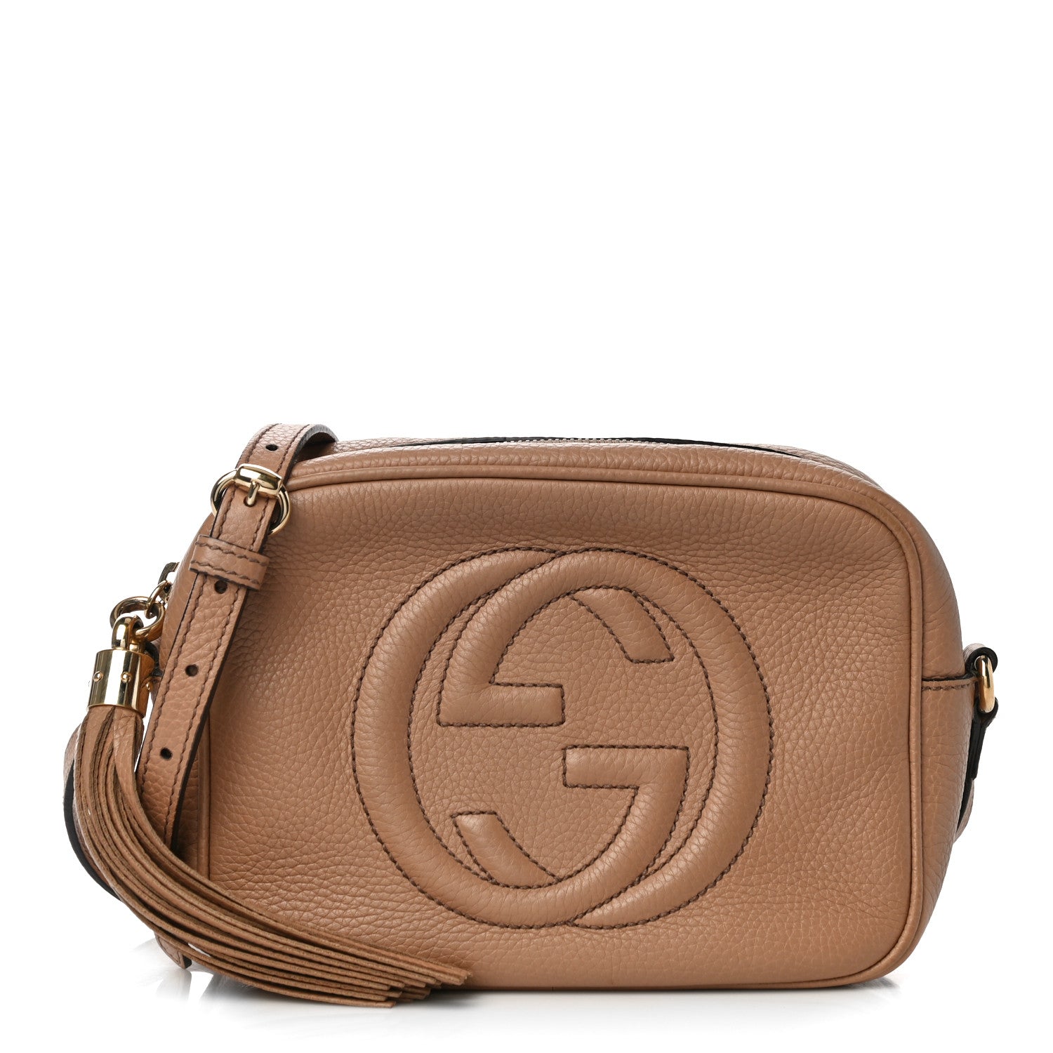 Gucci Pebbled Calfskin Small Soho Disco Bag Camelia 1 of 12