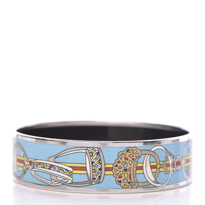 Hermes Enamel Printed Wide Concours d'Etrier Bracelet Bracelet 70 3 of 6