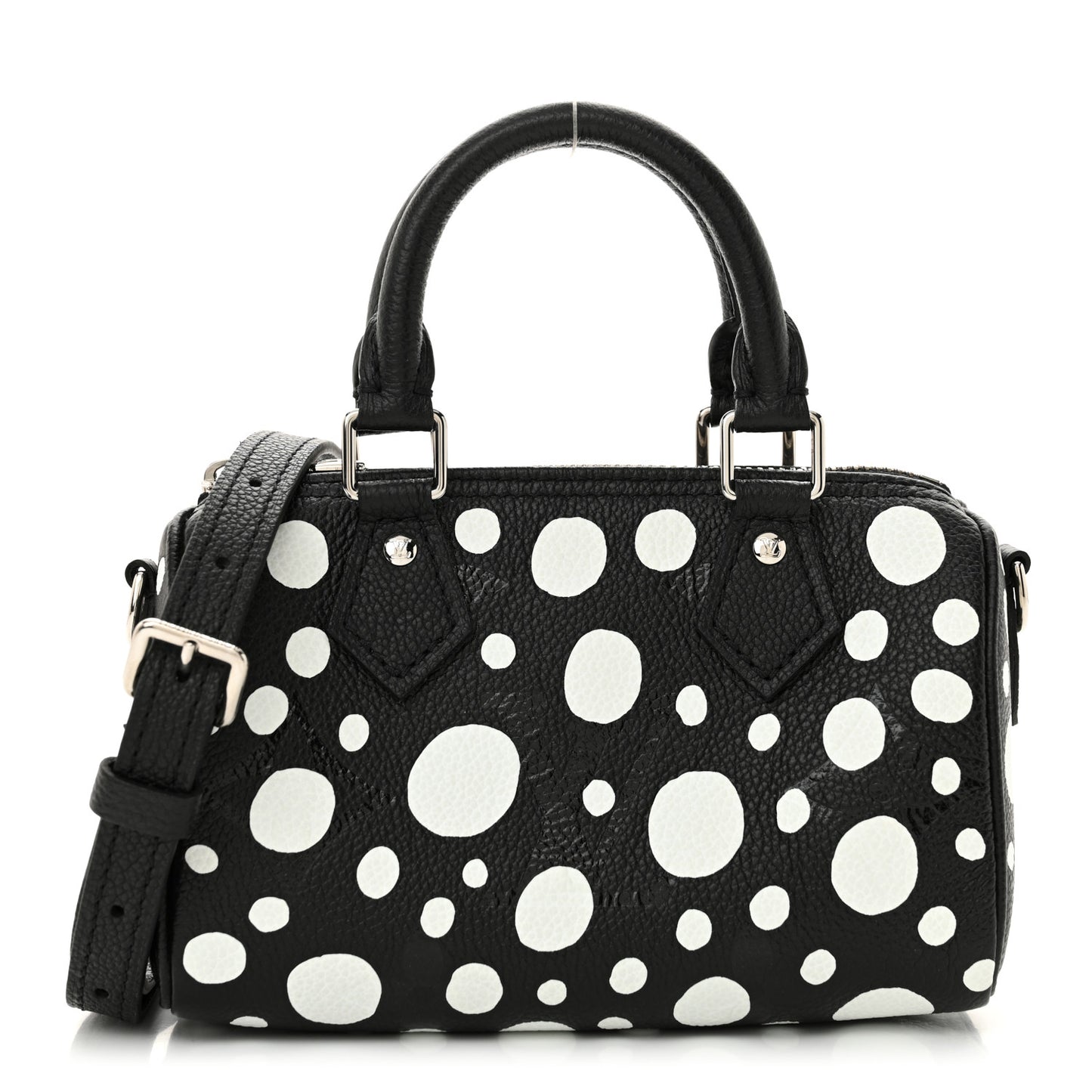 LV X YK Empreinte Infinity Dots Nano Speedy Bandouliere Black White