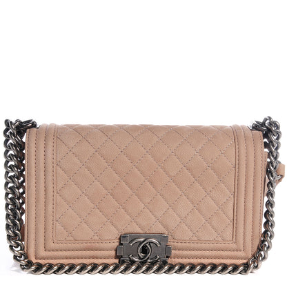 Chanel Iridescent Caviar Medium Boy Flap Beige 1 of 8