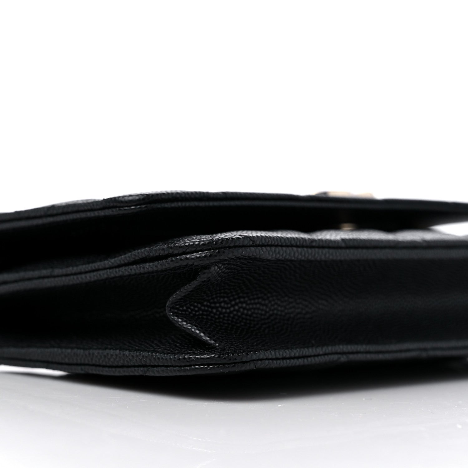 Chanel Caviar Quilted Striated CC Wallet On Chain WOC Black 8 of 10