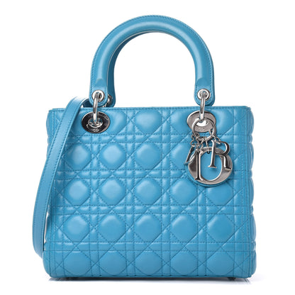 Christian Dior Lambskin Cannage Medium Lady Dior Blue 1 of 17