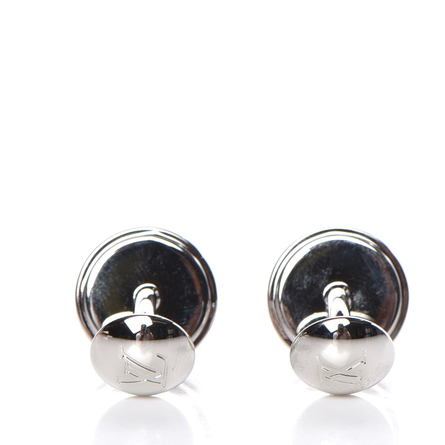 LV Travel Key Circle Cufflinks Silver