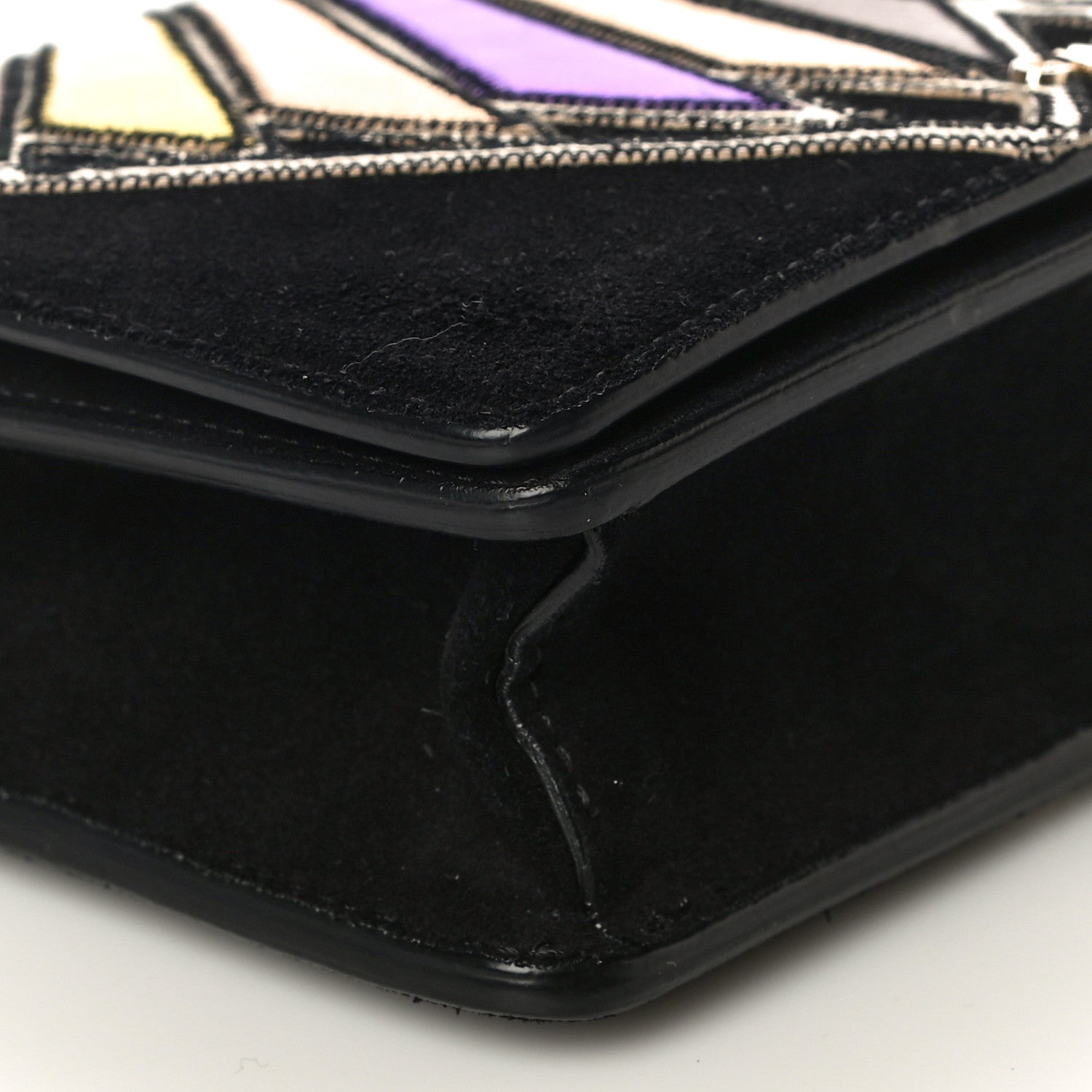 Givenchy Suede Calfskin Egyptian Print Mini Pandora Chain Wallet Multicolor 8 of 17