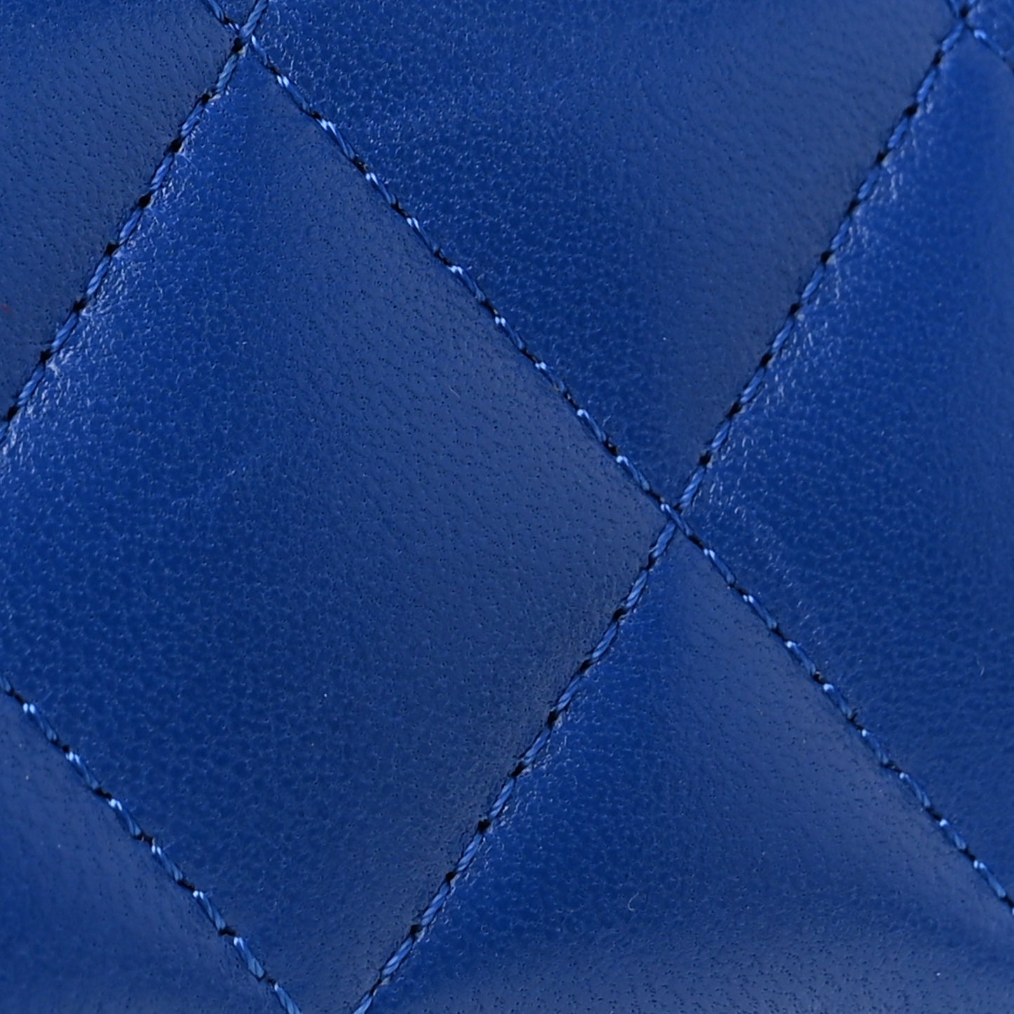 Lambskin Quilted Compact Flap Wallet Royal Blue