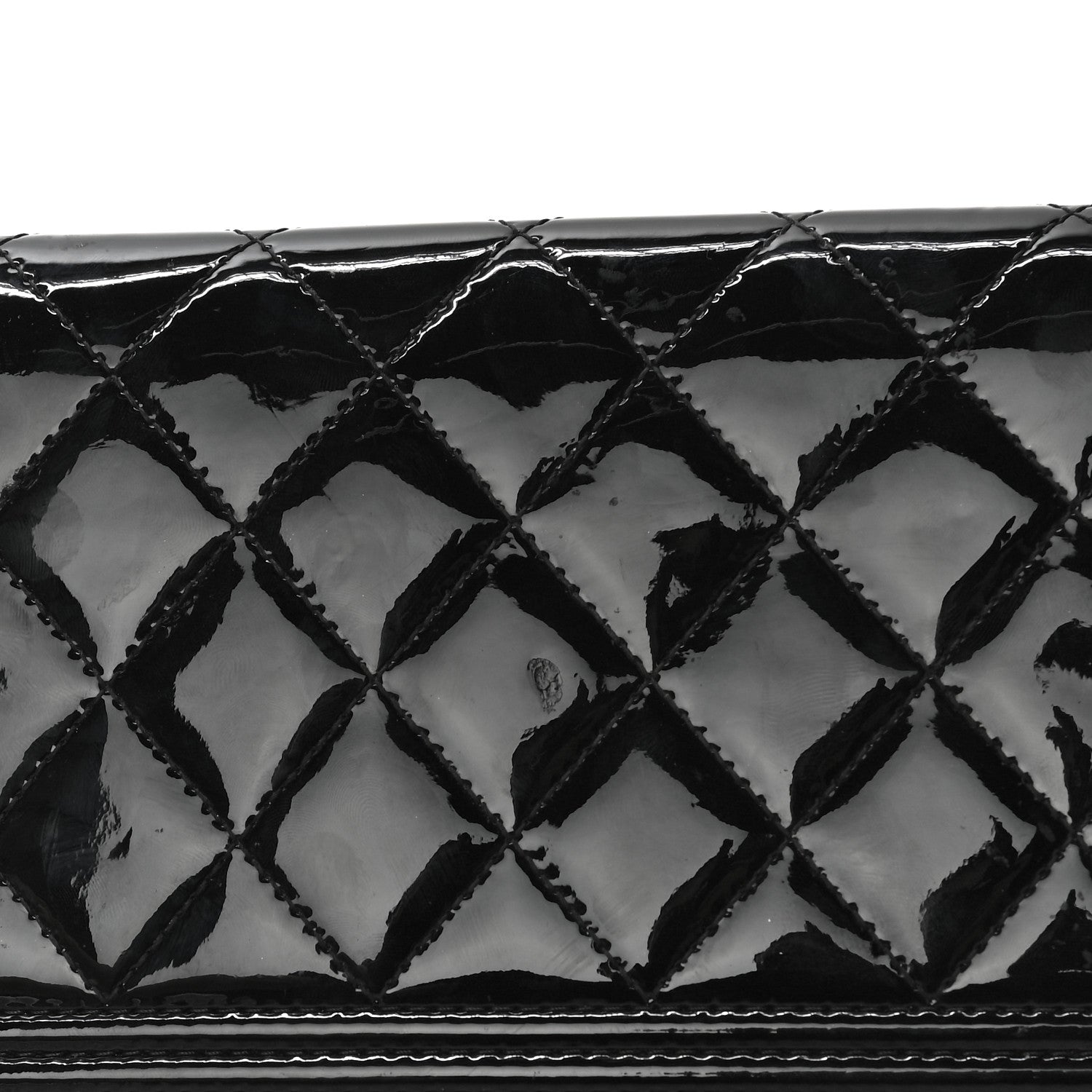 Chanel Patent Calfskin Quilted Boy Yen Wallet Black 13 of 15