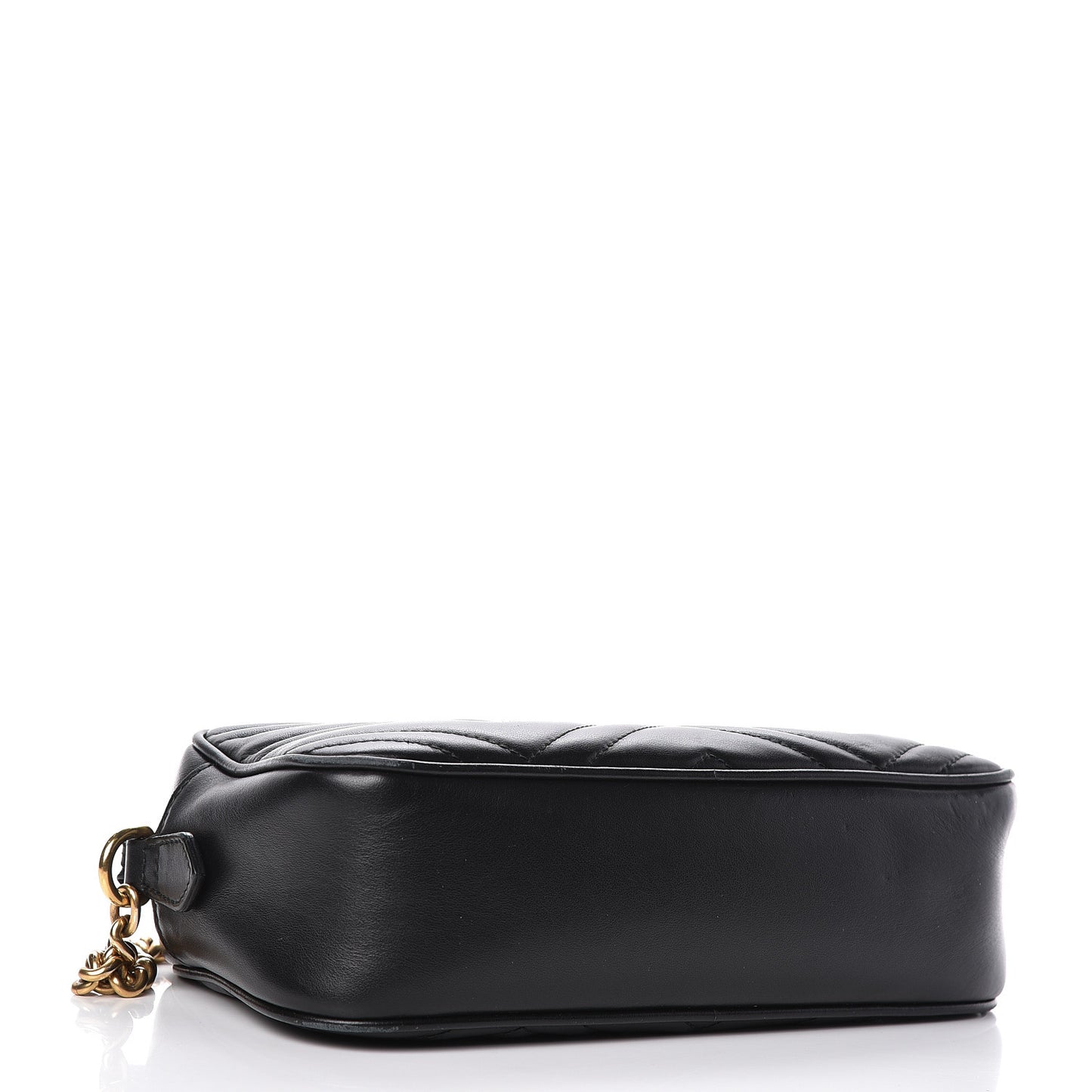 Calfskin Matelasse Small GG Marmont Chain Shoulder Bag Black