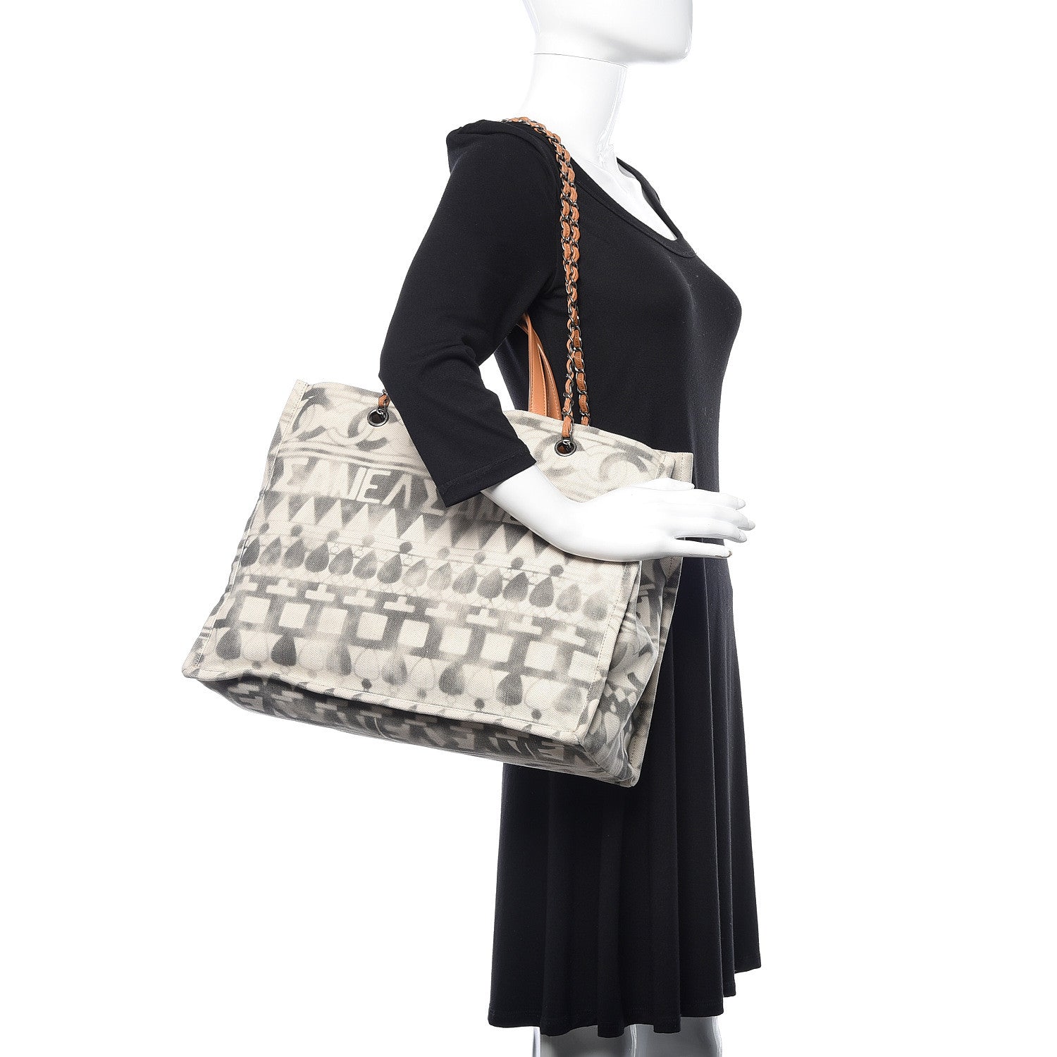 Chanel Canvas Large Iliad Shopping Tote Beige 2 of 13