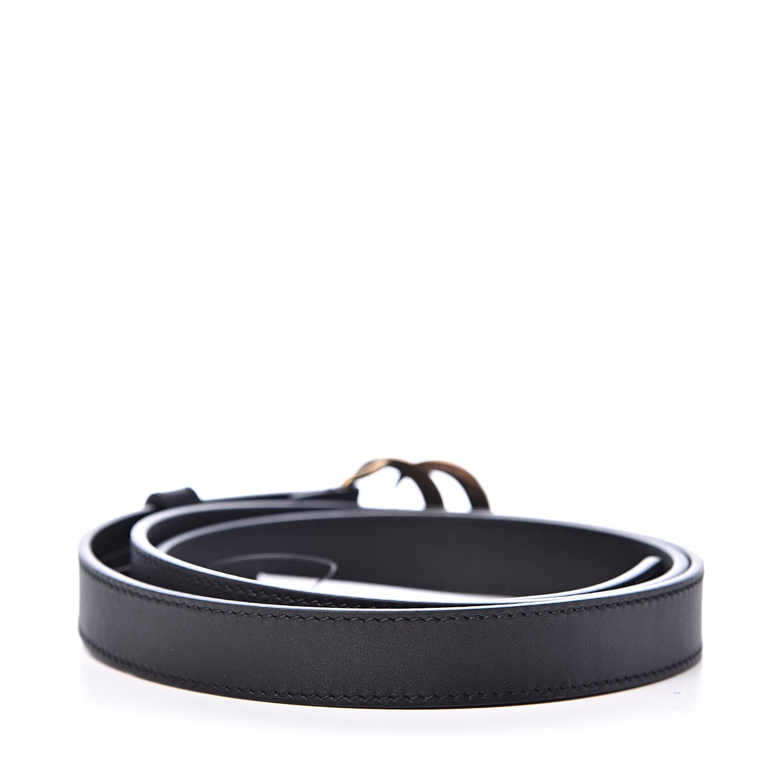 Gucci Calfskin Pearl Double G 20mm Belt 95 38 Black Cream 3 of 6