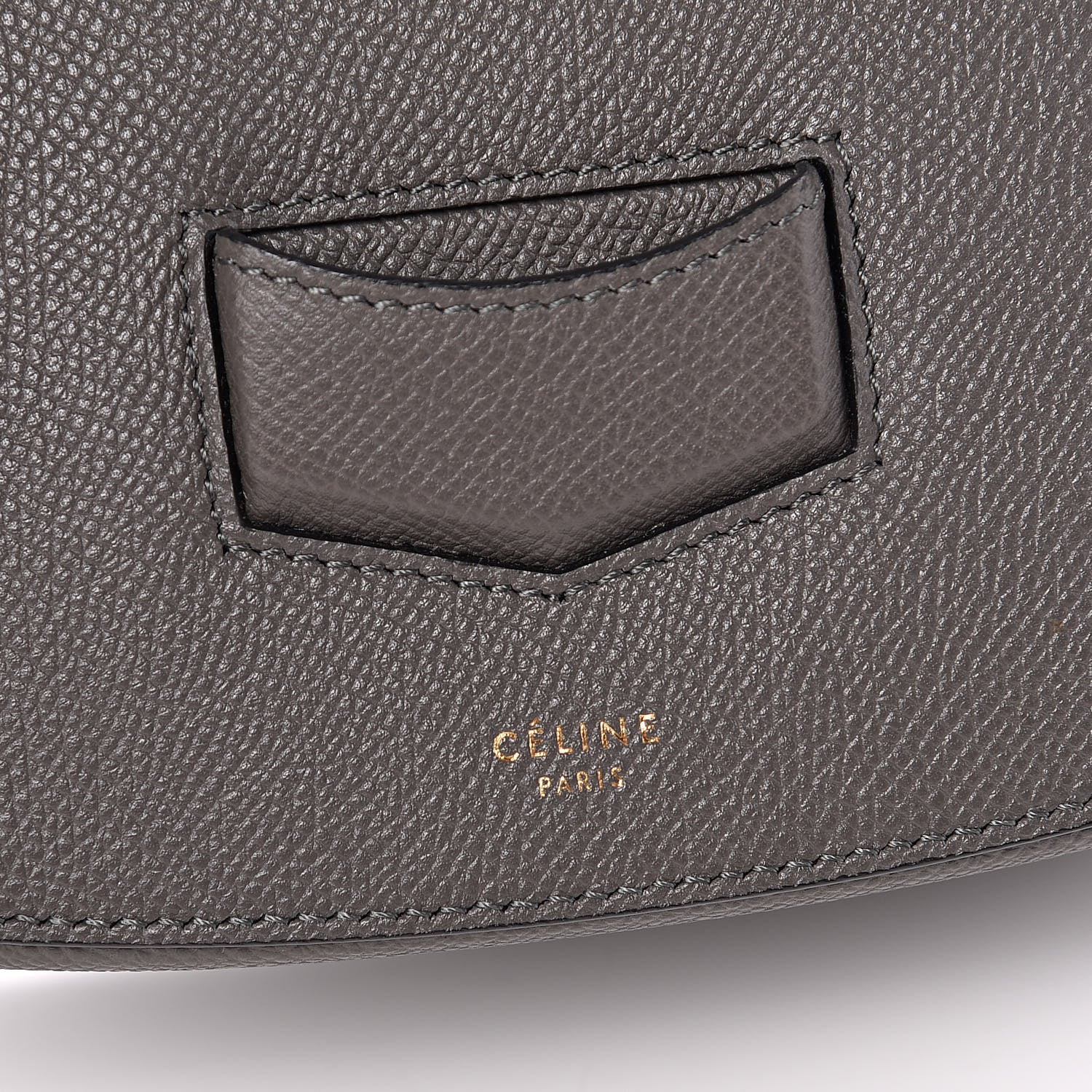 Celine Grained Calfskin Compact Trotteur Stone 7 of 10