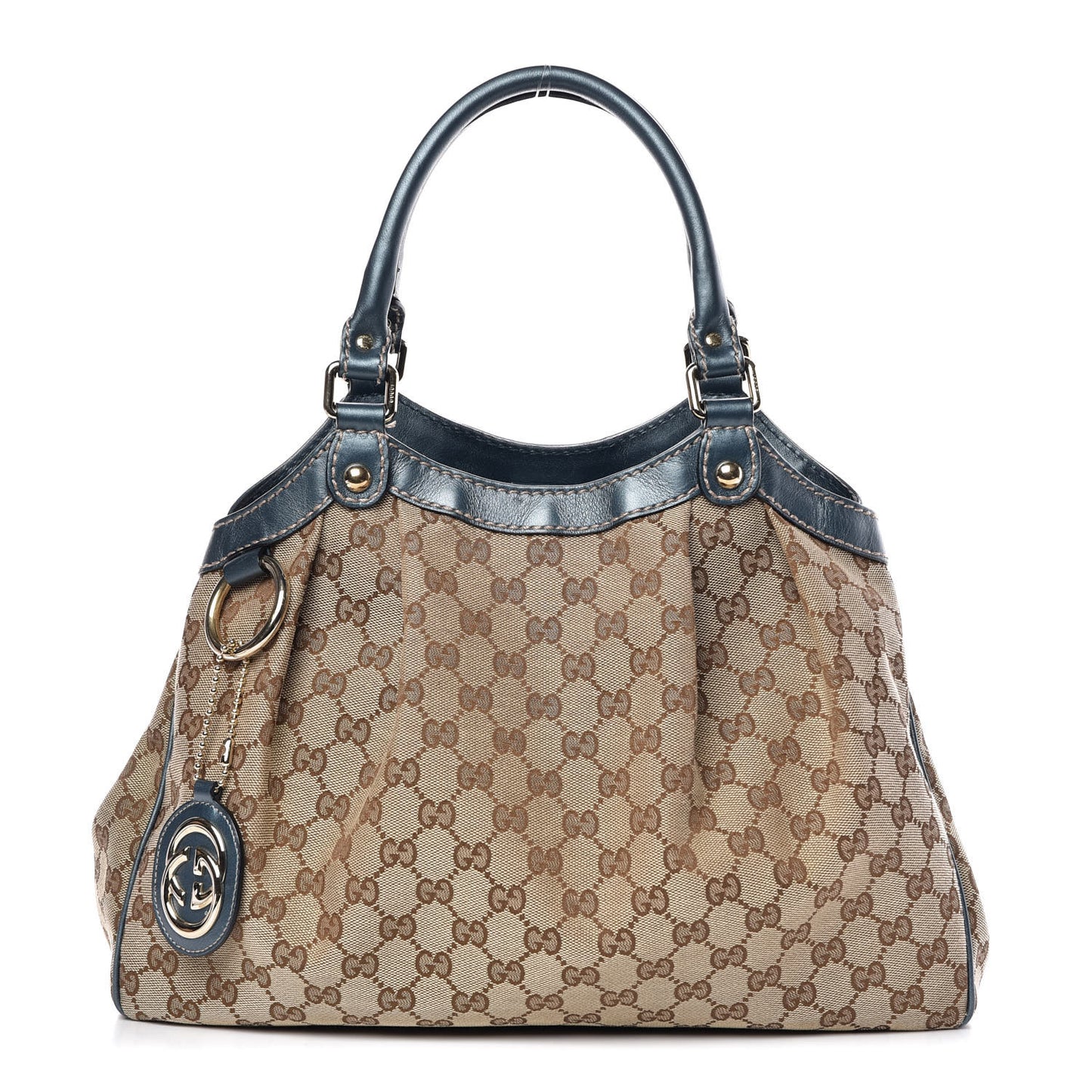 Monogram Lurex Medium Sukey Tote Metallic Blue