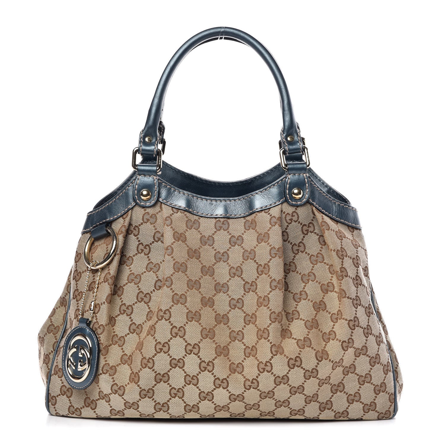 Gucci Monogram Lurex Medium Sukey Tote Metallic Blue 1 of 7