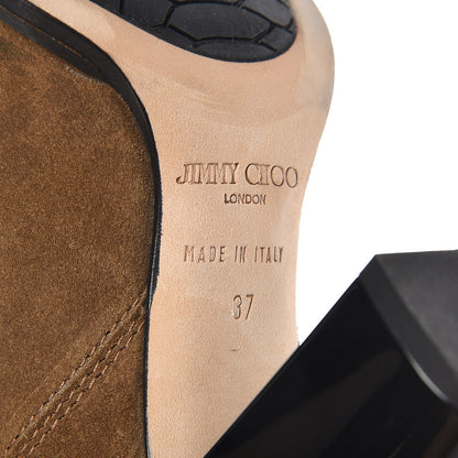 Jimmy Choo Suede Leopard Print Melba Ankle Boots 37 Brown 6 of 11