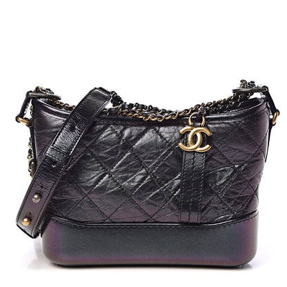 Chanel Iridescent Aged Calfskin Quilted Small Gabrielle Hobo Black 1 of 10